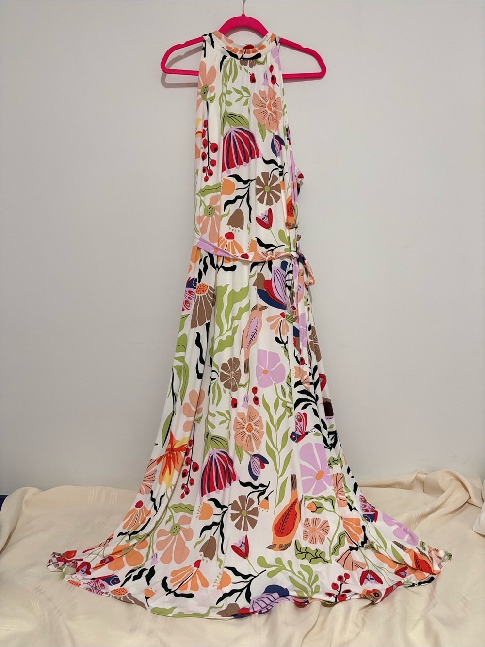 Cato White Maxi Dress with Multi-Color Floral Print